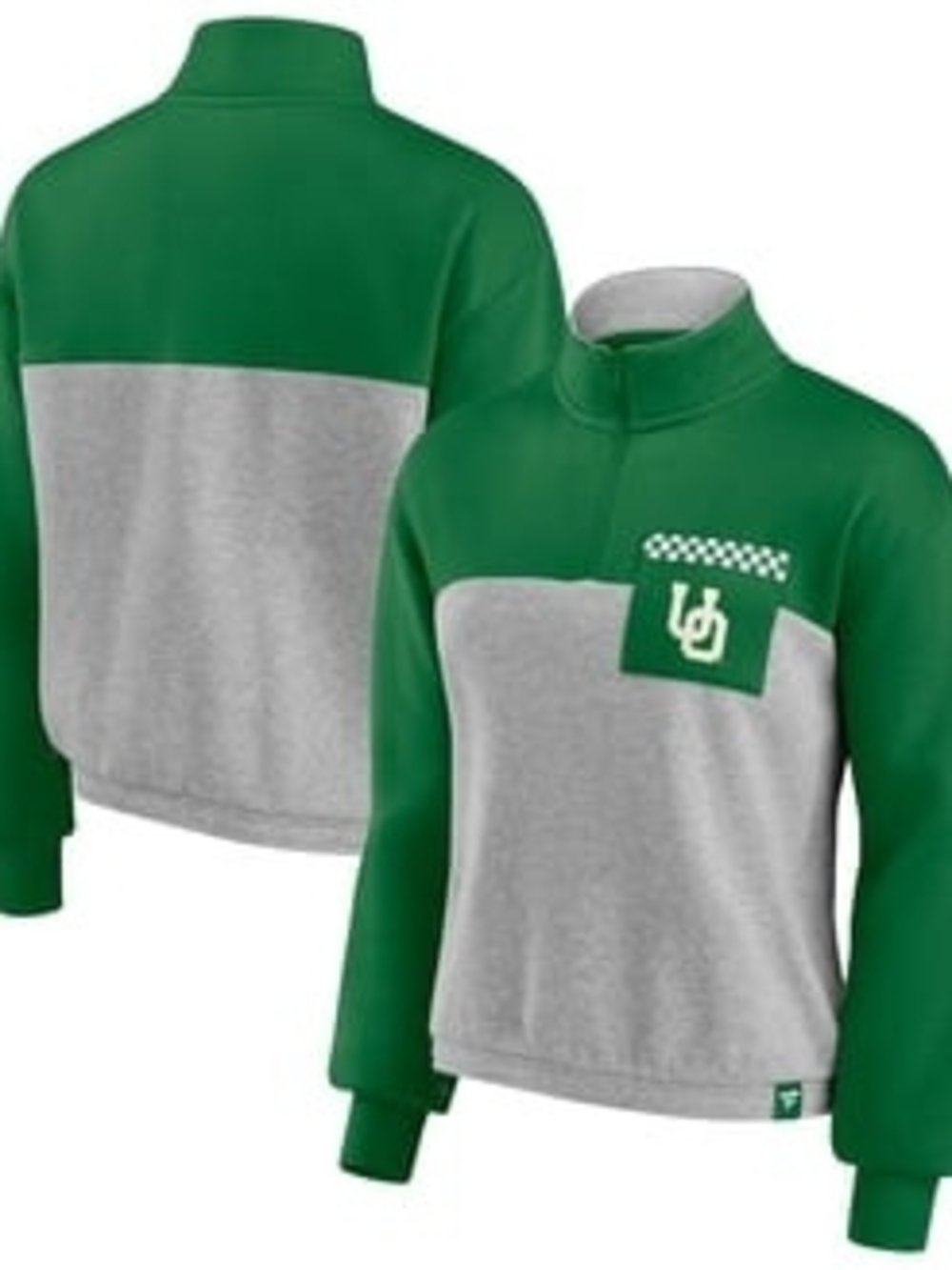 Fanatics Green and Heather Gray Quarter-Zip Pullover